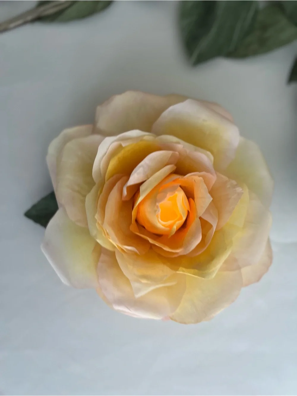 LED votive cover Yellow Peach Rose Bloom for Home Accents party’s and gifts